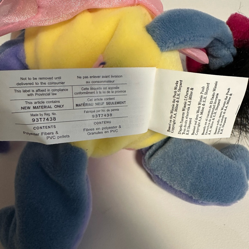 Disney Store Butterfly Eeyore 2000 Easter  Bean Bag Plush Winnie the Pooh NWT - Picture 11 of 14